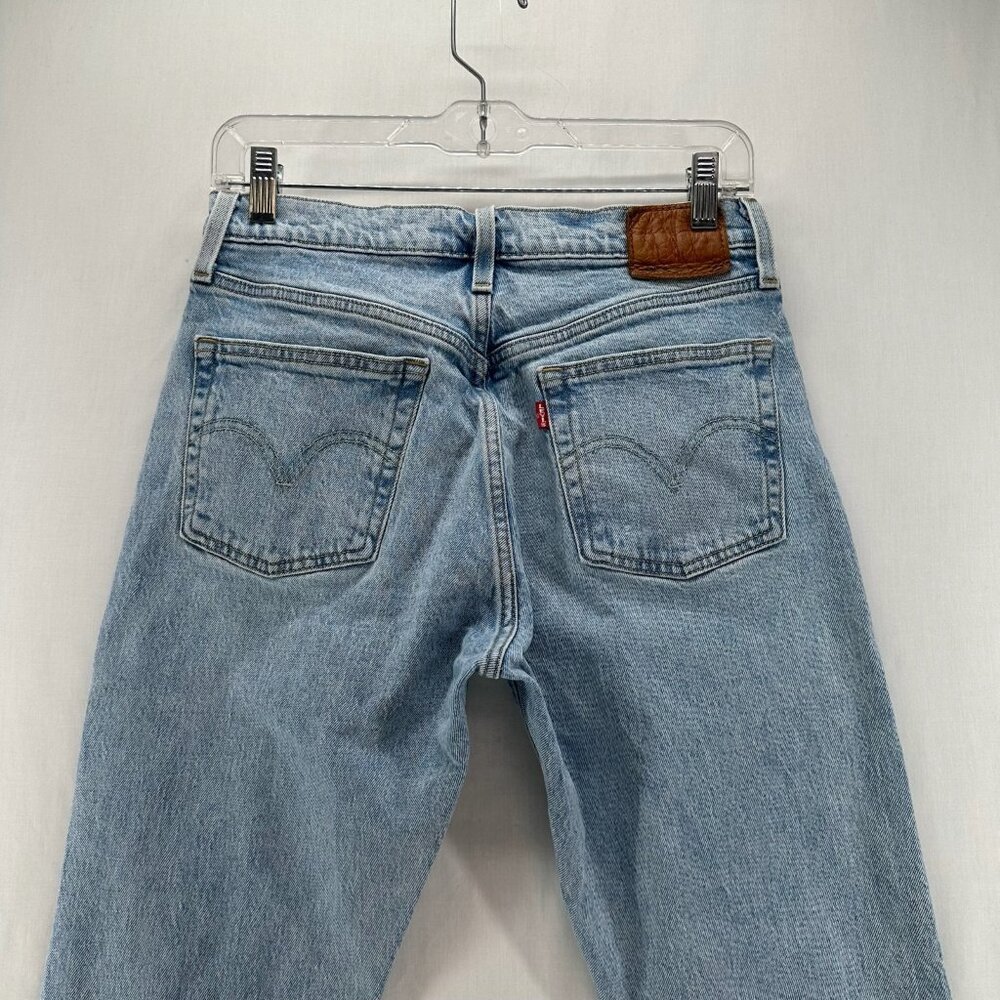 Levis 501 Skinny Jeans Women W28 L32 High-Rise Low Stretch Denim Light Wash Blue - Picture 5 of 15